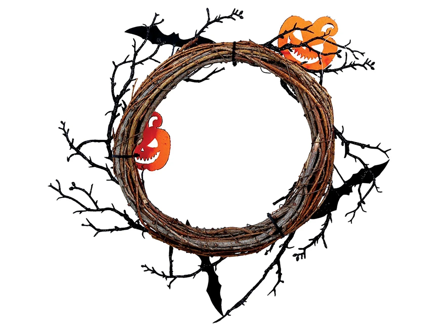 Corona de Halloween con Calabazas y Murciélagos Decoración Halloween Guirca